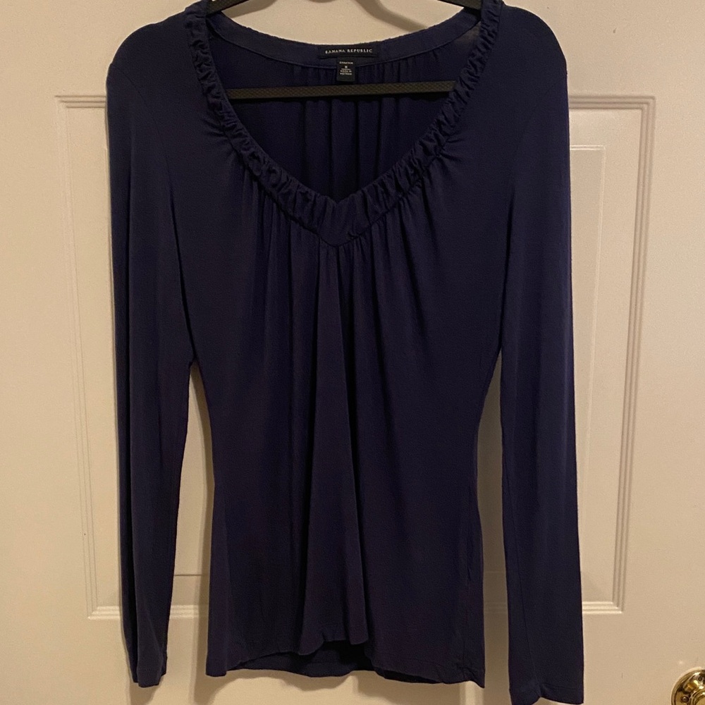 Banana Republic Deep Blue Long Sleeve Top